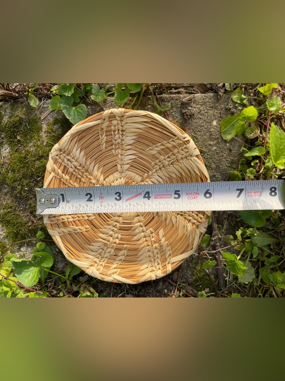 Vintage Natural Woven Round Decorative Basket - Picture 10 of 10